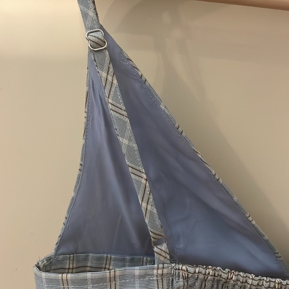 Blue Blush Blue and Brown Plaid Wide Leg Crop Top Outfit Size Small - Picture 12 of 16